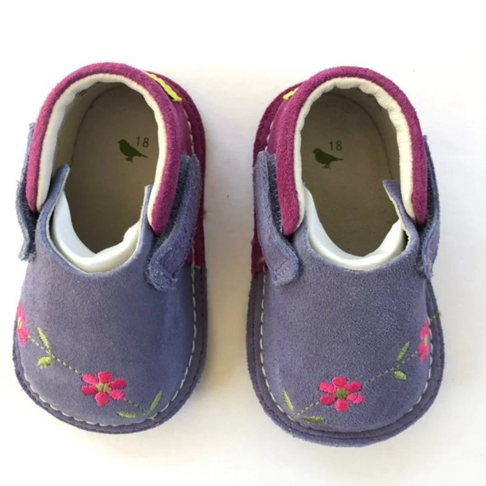 Pipit Eco-Friendly Suede Floral Baby Shoes